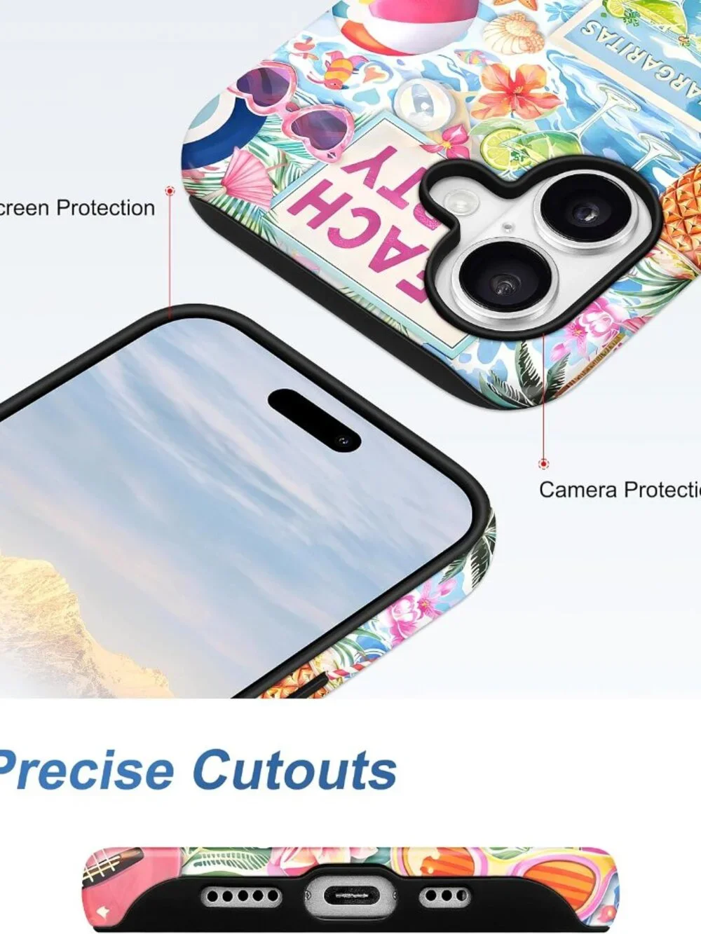 iPhone 17 MagSafe Summer Flamingo Case Coastal Ocean Matte Shockproof Cover